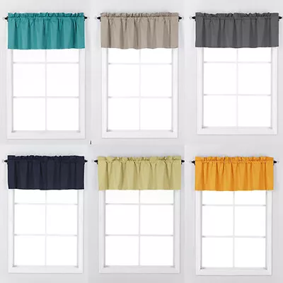 $9.99 • Buy Insulated 100% Blackout Rod Pocket Top Window Treatment Valance 52  W X 18  L