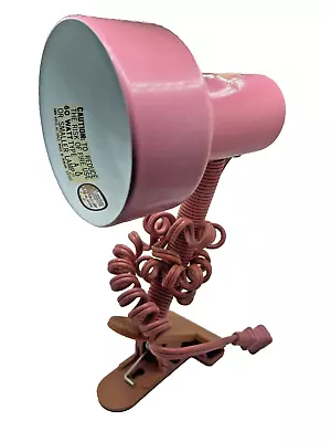 Vintage 50s 60s Portable Lamp Pink MOD MCM Underwriters Laboratory C Clamp • $50