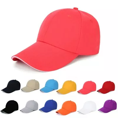 Unisex Perforated Baseball Cap Genuine Leather Casual Sports Hat Adjustable Caps • £5.49