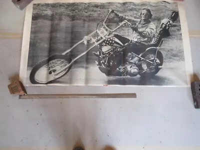 Vintage Easy Rider Motorcycle Poster   Chopper   Las Vegas  1969 • $34.99