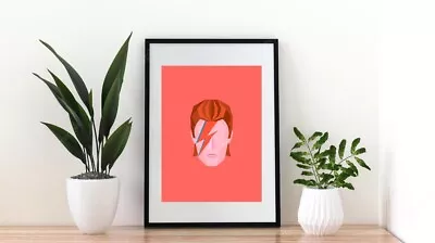 A4 David Bowie Pink Make Up 1980s Music Film Art Retro Poster  culture Print • £5.79