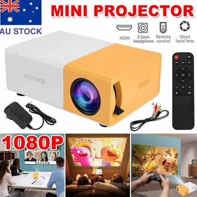 $50 • Buy 1080P HD Portable Mini LED Projector Smart Home Theater Cinema Movies VGA/USB AU