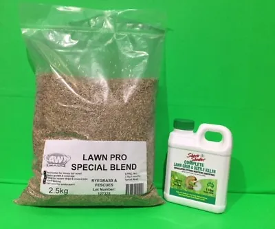  2.5kg COMBO PACK Lawn Pro Special Blend Lawn Seed & 1Lt  Grub & Beetle Ki • $44.99