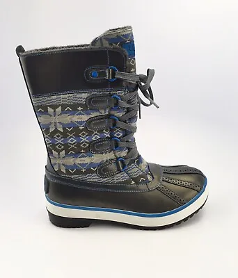 UGG AUSTRALIA Baroness 1001796 Gray Blue Nordic Snowflake Winter Boot Womens 6 M • $45.49