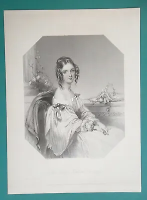 LADY FRANCES COWPER Of Queen Victoria Royal Court - SUPERB 1840 Antique Print • $44.95