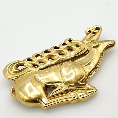 Vintage MMA Metropoliltan Museum Of Arts Gold Tone Deer Brooch Signed 1.5in • $9.99