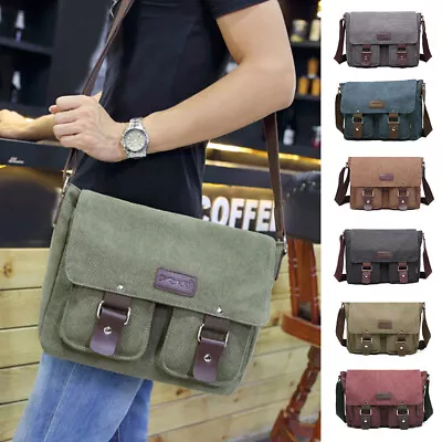 Men Canvas Cross Body Shoulder Messenger Bag School Bags Vintage Travel Satchel  • $28.09