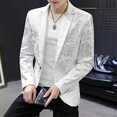 Mens Business Button Slim Fit Jacket Formal Work Blazer Suit Coat Tops Casual • $33.97