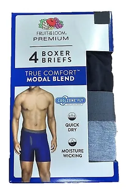 Fruit Of The Loom Men's Premium Coolzone True Comfort Modal Boxer Briefs 4-Pack • $16.90