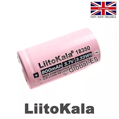 LiitoKala 18350 Li-Ion 8C Flat Top Rechargeable Battery - 3.7V 900mAh 3.3Wh • £7.99