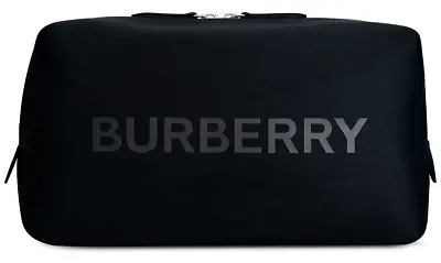 BURBERRY Beauty Pouch Black Toiletry Bag Cosmetic Travel Case Dopp Kit New • $39.99