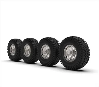 1:64 16   Atom Super Single Wheels And Tires.  3d Printed Chrome Wheels • $20