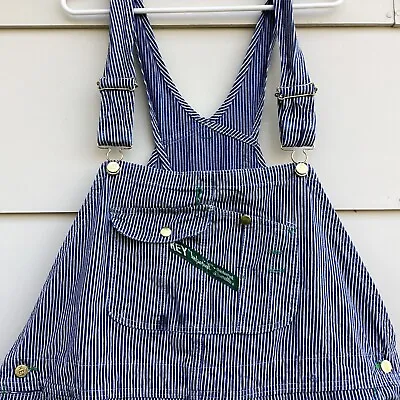 Vintage Key Imperial Bib Overalls Hickory Stripe Denim Railroad Measures 48x32 • $30