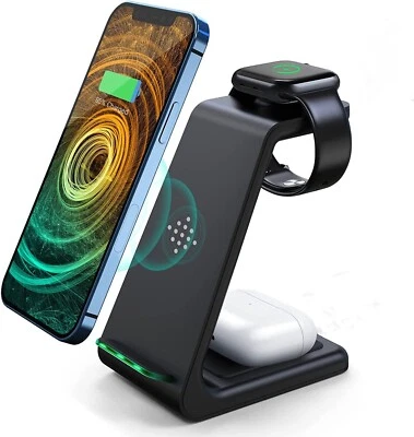 $39.99 • Buy KIYOSAKI 3 In 1 Wireless Charger Dock Charging Station For AirPods Watch IPhone