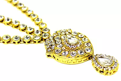 Gold Plated Matha Patti With Maang Tikka  Jarkan Stone Wedding Hair Jewelery M5  • $12.99