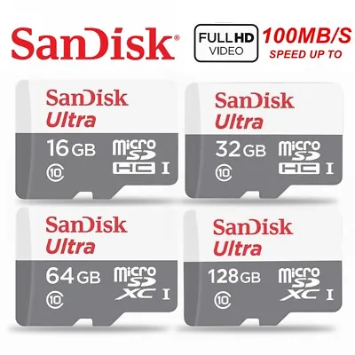 Micro SD Card SanDisk 64GB 32G 16G 128G 256G Ultra Class10 Mobile Phone TF 100MB • $89.95