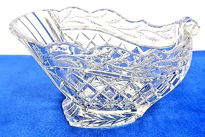 Waterford Crystal Sleigh Cut Diamond Holly Berry Winter Centerpiece Bowl Vase • $24.95