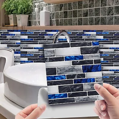 10pcs Mosaic Self-Adhesive Tile Wall Stickers Bathroom Kitchen Home Decor • $8.62