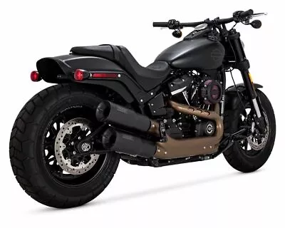 Vance & Hines Hi Output Black Slip On Mufflers Exhaust Harley Softail Fat Bob M8 • $599.99