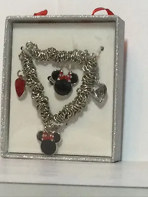 Bnwt Minnie Mouse Ring & Bracelet With 3 Charms New Boxed Disney Primark • $6.25