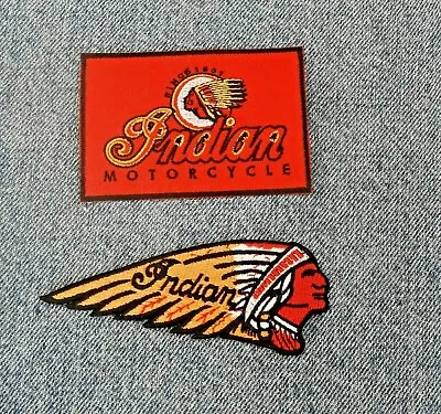 2 X INDIAN Motorcycle PATCH EMBROIDERED VEST / JACKET NEW BSA  MOTO GUZZI Hog • $7.99