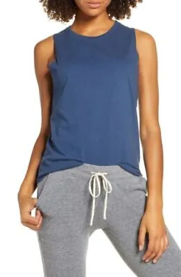 NWT RICHER POORER Tank Top Muscle Tee Navy Marine Blue Cotton USA Made Womens M • $16.98
