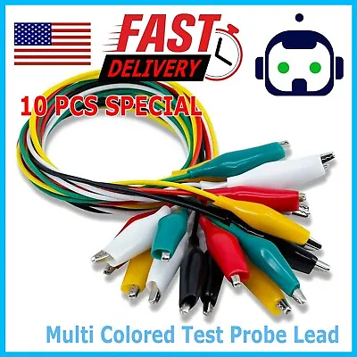 $5.95 • Buy 10Pcs Double-ended Wire Crocodile Alligator Clips Test Leads Jumper Cable