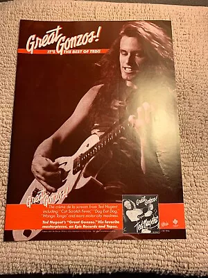 $7.89 • Buy 13 1/2- 10” Ted  Nugent Great Gonzos  Album Ad FLYER