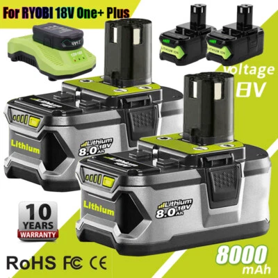 £6.50 • Buy For RYOBI P108 18V One+ Plus 8.0Ah High Capacity Battery 18 Volt Lithium-Ion 6Ah