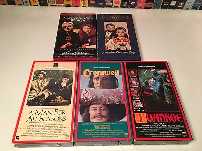 British Historical Drama VHS Lot Of 5 Cromwell Ivanhoe Man For All Seasons + • $14.99