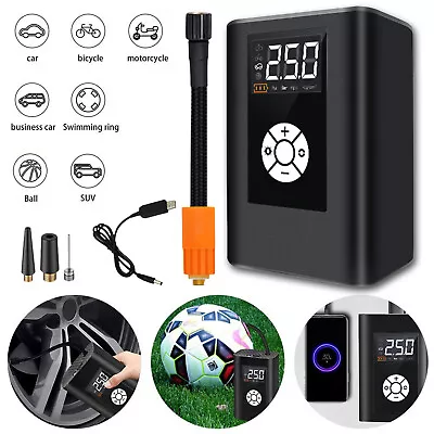 Bike Pump Portable Compressor Car Air Pump 120PS USB Digital Air Compressor Pump • $34.04