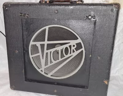 Victor Art Deco Portable Speaker Box  Cabinet Case - Vintage • $150