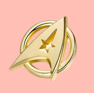 £4.99 • Buy Star Trek Brooch 3D Yellow Gold Tone Pin Not Cufflinks Treck Logo Badge Gld RND