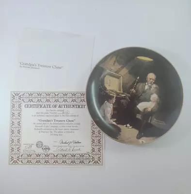 B2G1 Norman Rockwell Grandpa's Treasure Chest Collector Plate W/ Box & COA • $10.95