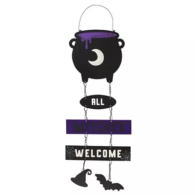 All Witches Welcome Cauldron Chain Sign • £13.99