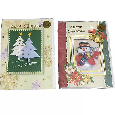 2 X Christmas Cards Raised 3D Santa Tree • $6