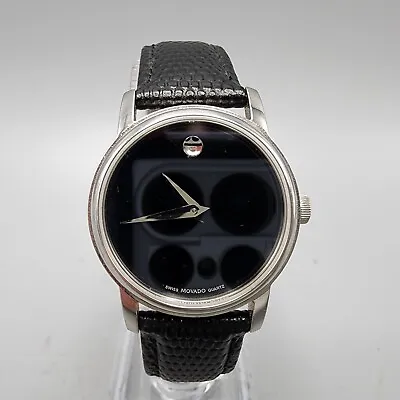 Movado Museum Watch Women Silver Tone Black Dial 27mm Round  New Battery 7.25  • $99.99