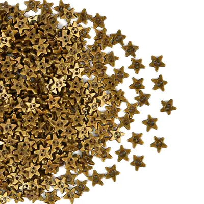 Golden Color Star Shaped Antique Metal Button • $244.61