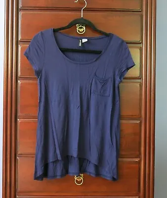 H&M Divided T-shirt Navy Blue Flowy Short Sleeve Tee US 6 / EUR 36 Small • $6.25