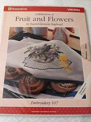 Husqvarna Viking Fruit And Flowers Embroidery #107 D-Card For Designer II NEW • $23