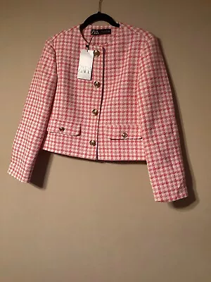 Brand New Zara Tweed Hot/Pink Textured Blazer Jacket Women’s Size Medium • $53.50