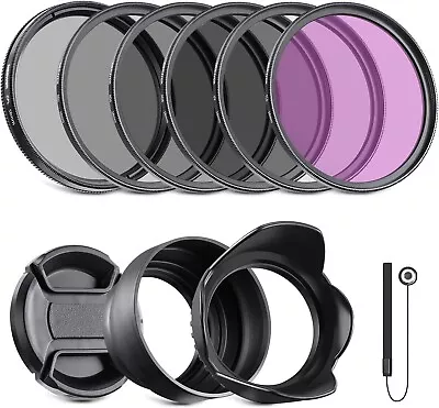 NEEWER 58mm ND2 ND4 ND8 UV CPL FLD Filter And Lens Accessories Kit Accessories • $69.99