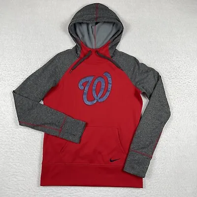 Washington Nationals Sweatshirt Womens Medium Nike Therma Hoodie Pullover MLB • $19.80