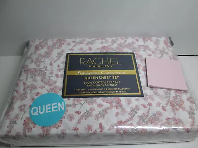 New Rachel Roy Signature Collection Cherry Blossom Queen Sheet Set Mini Flower • $69