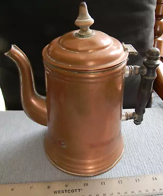 Vintage Rome Metal Ware Solid Copper Coffee Pot/ Kettle Kitchen Camp Shelf Decor • $8.99