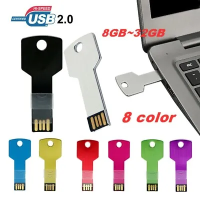 USB 2.0 Flash Drive 64GB 32GB Memory Stick  16GB 8GB Metal Key Pen Drive U Disk • £3.11