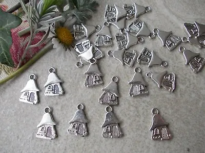 20x Pixie Fairy Door Silver Tibetan Metal CharmsJewelery Makingchristmas Cabin • £3.10