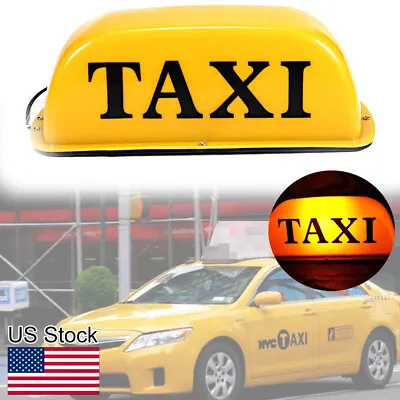 Bright Yellow TAXI Magnetic Cab Sign Light Roof Top Topper Marker Lamp Shell • $18.99