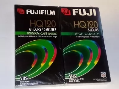 2 Fuji Film HQ 120 Blank VCR Video Cassette Tapes 6 Hours 4 - SEALED (F1) • $9.99