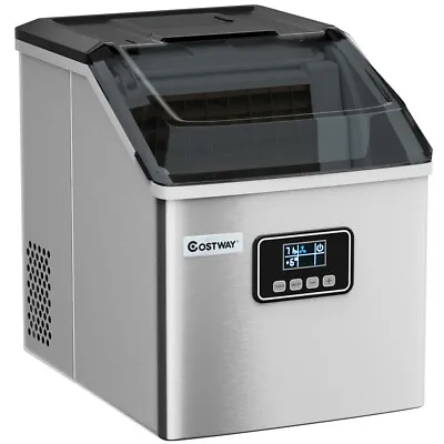 Stainless Steel Ice Maker Machine Home 48Lbs/24H Self-Clean W/ LCD Display • $189.99